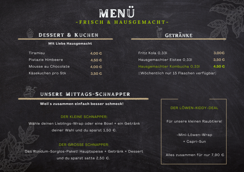 Neue Speisekarte ab dem 16.02.26